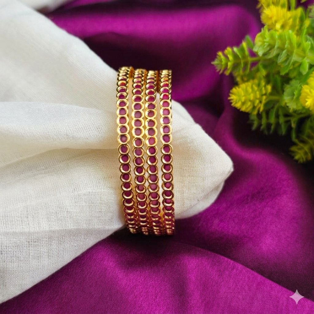 Full Ruby Impon Bangles Collection (4 piece of bangles)