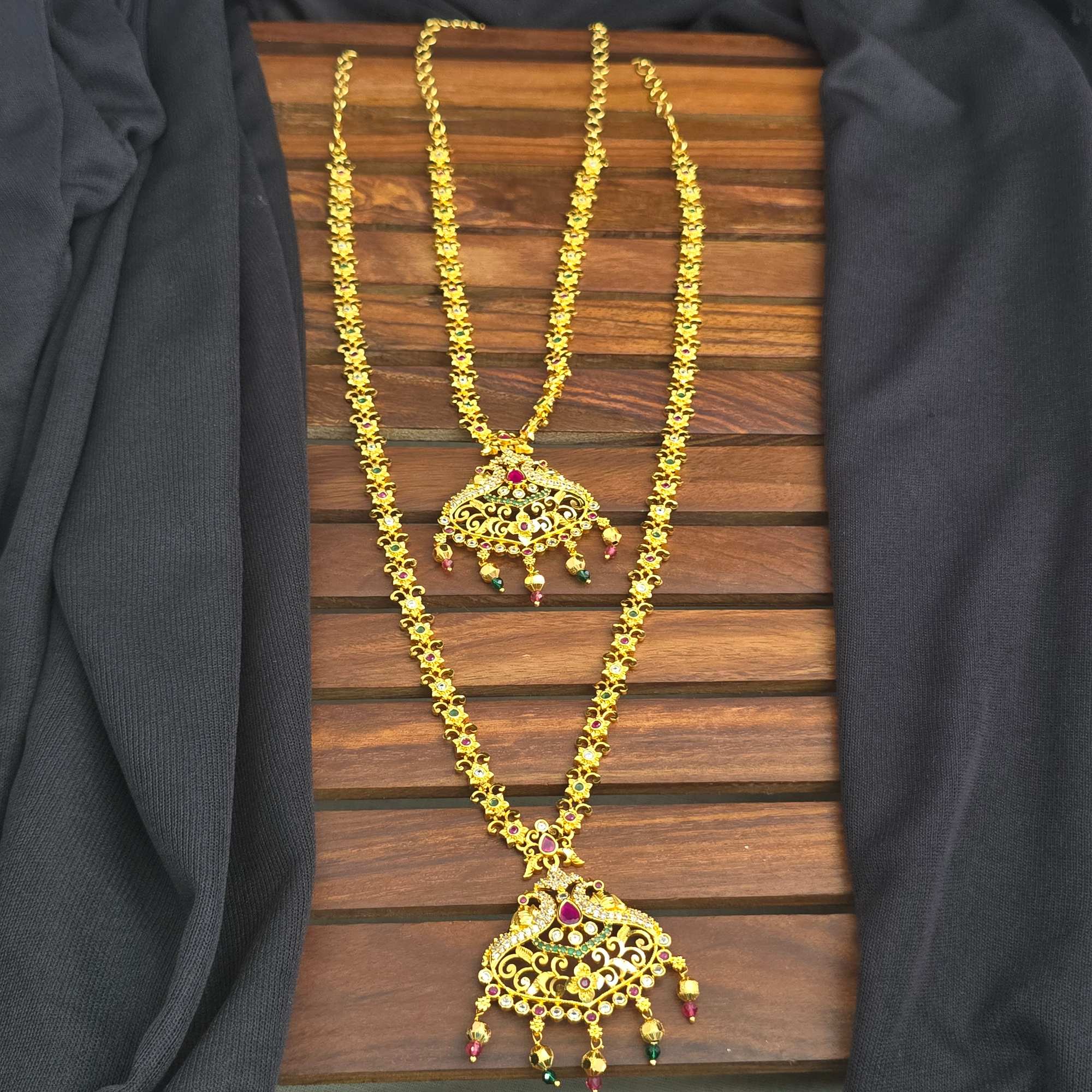 Floral Necklace Haram premium Gold finish 