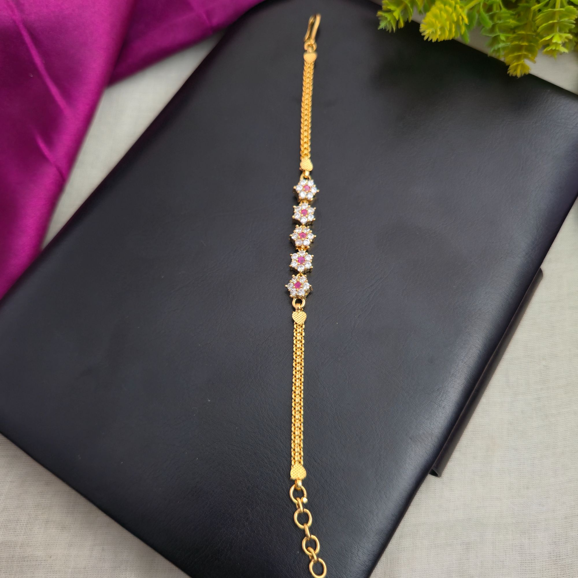 Ruby White Stone Bracelet Collection 