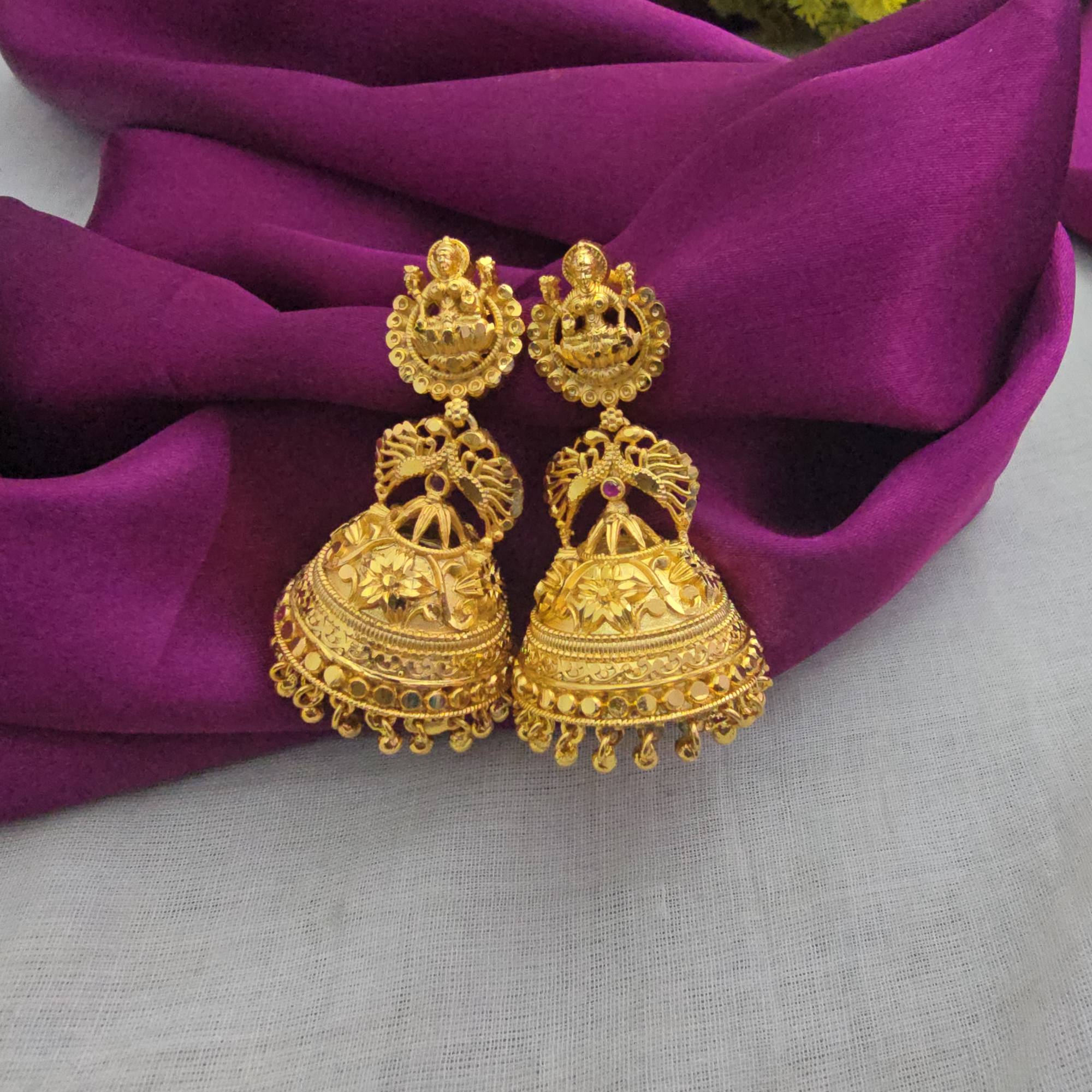 GRT Gold Earring look Lakshmi Jhumka 