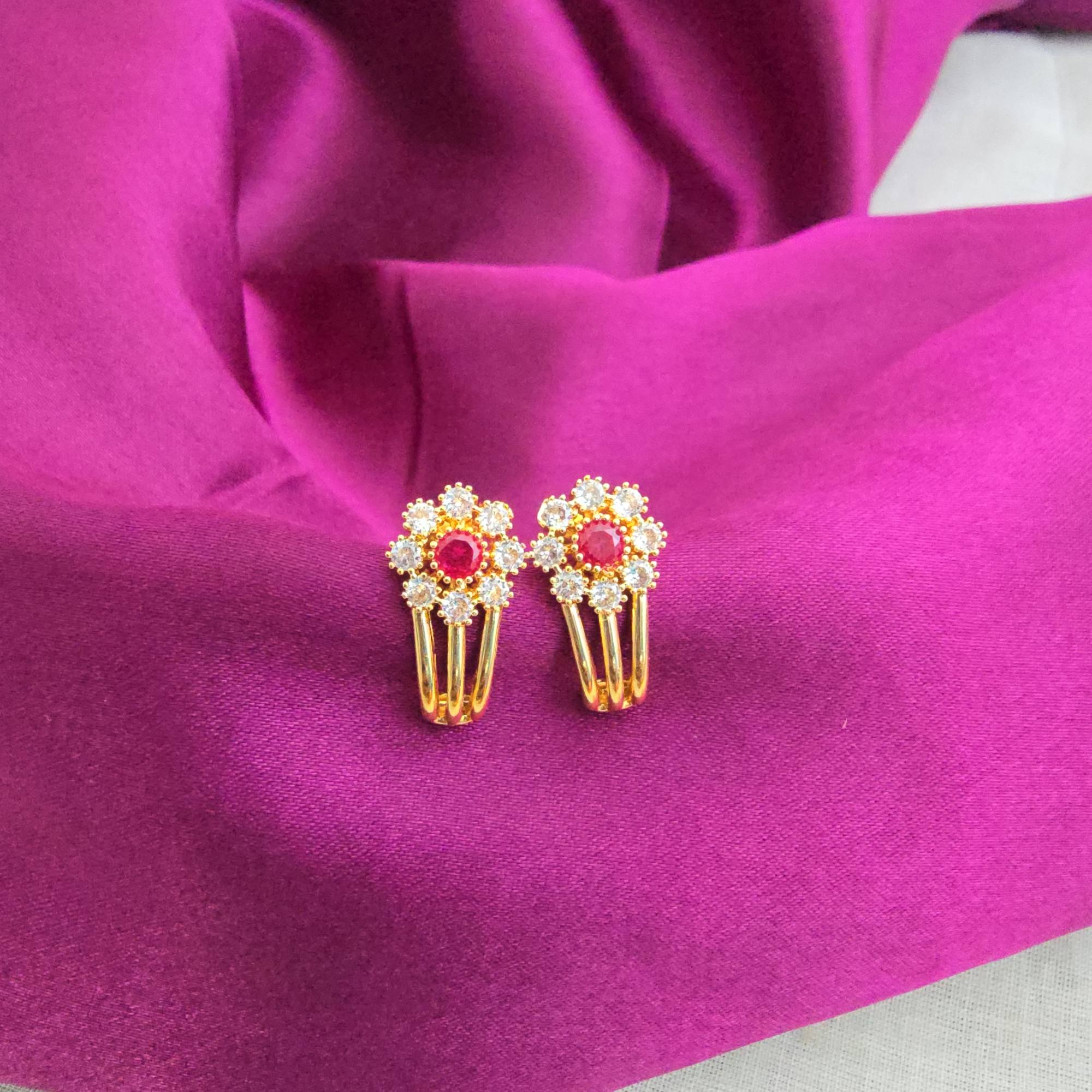 Impon Stone Earring Collection J Type