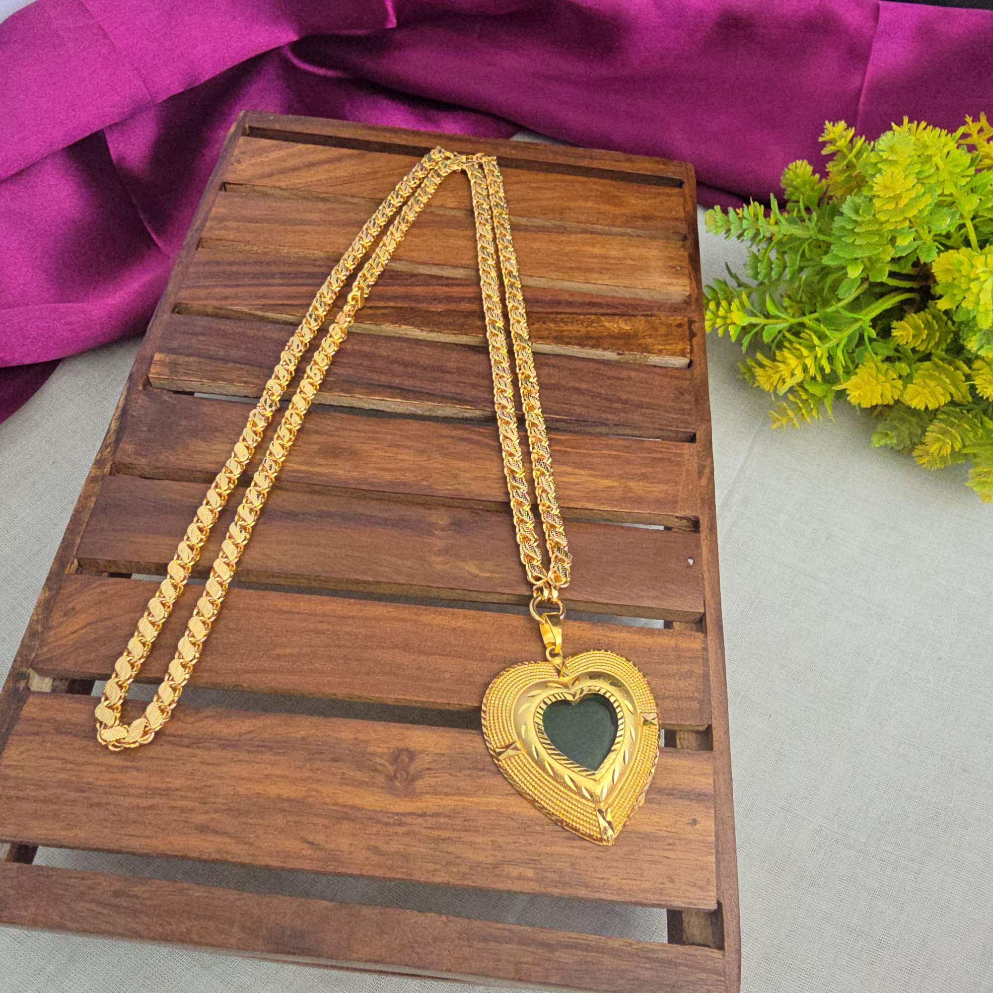 Palak Heart Dollar Chain Collection 32"inches Long 