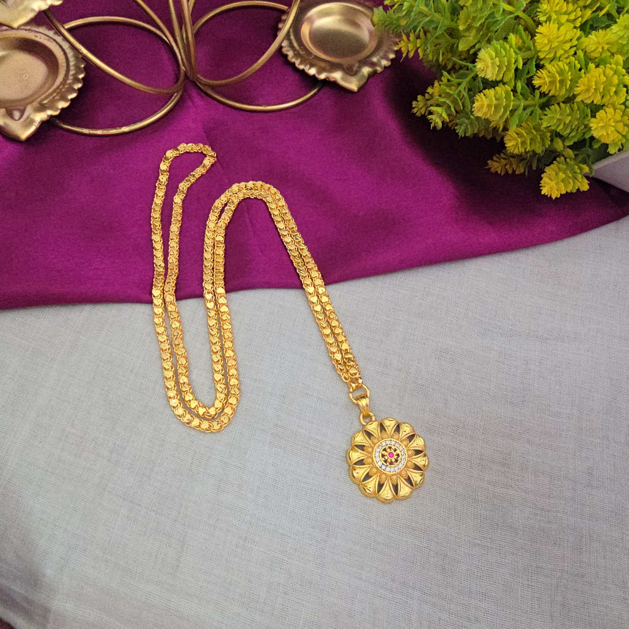 32"inches Long Dollar Chain Collection Real Gold Look 