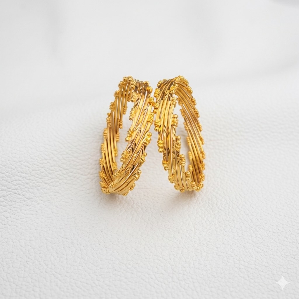 Zigzag GRT Bangles Real Gold Look 
