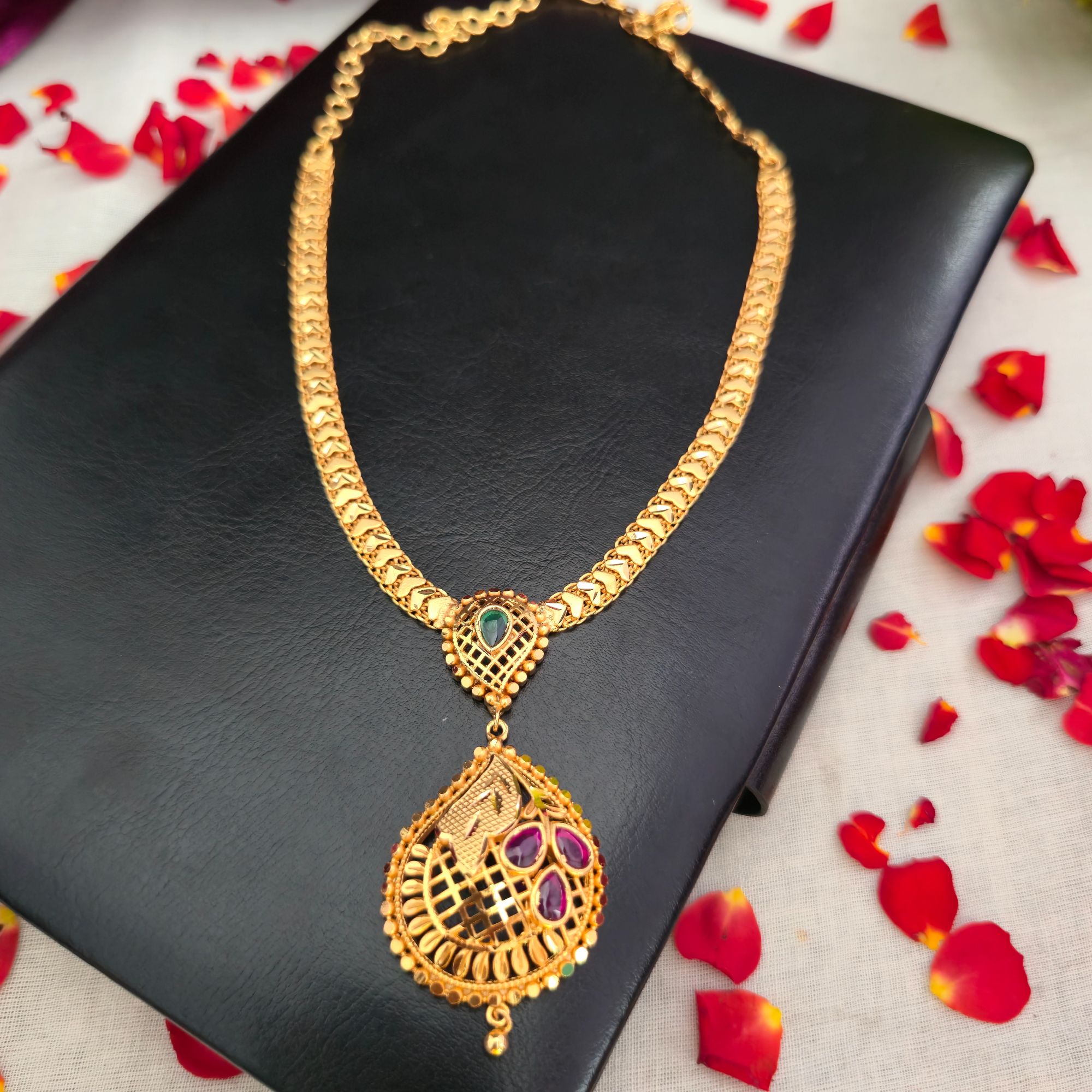 Traditional Attigai Necklace Collection Real Gold Look 