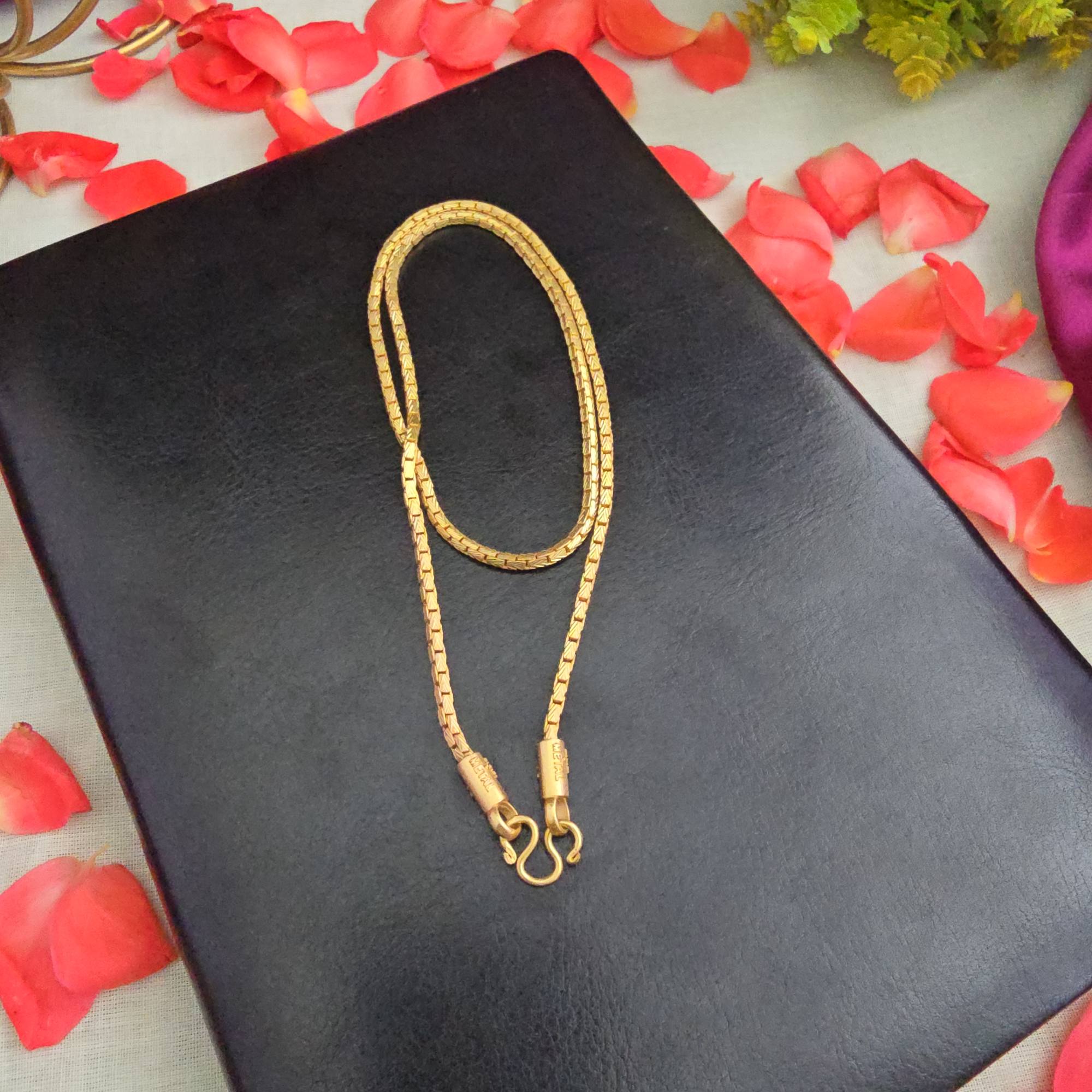 Box Chain 18"inches Pure Impon Unpolished 