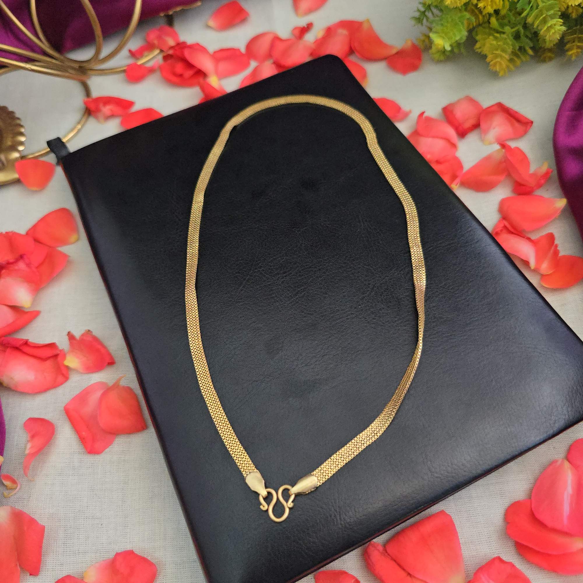 4 Line Impon Unpolished 18"inches Chain 
