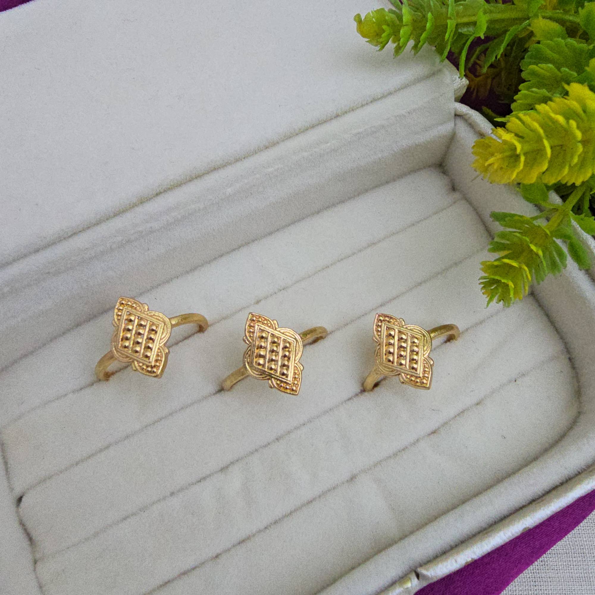 Pure Impon Unpolished Ring Traditional Pattern 
